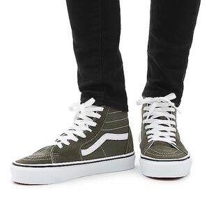 Vans Sk8 Hi Top Sneakers Olive Green Mens 7 Women’s 8.5